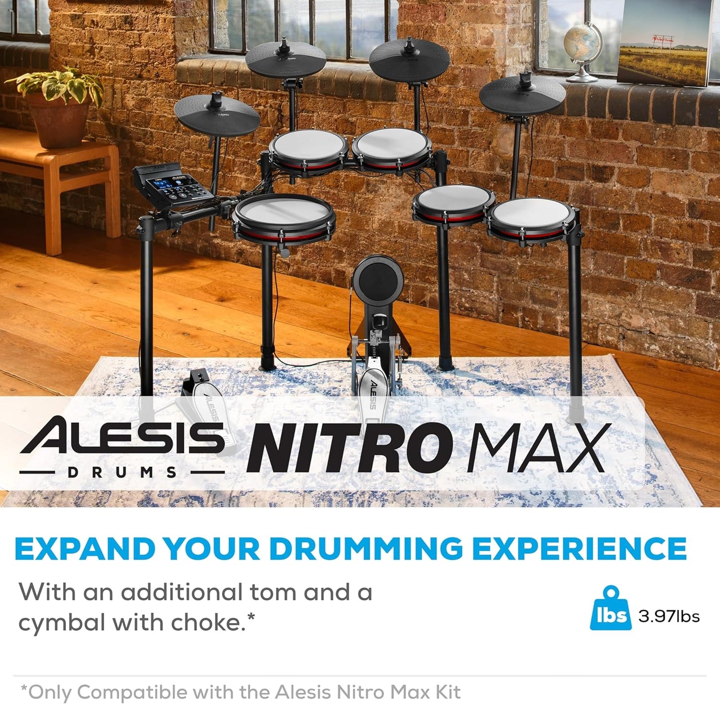 Drums Nitro Max Expansion Pack - Electric Drum Set Expansion for Nitro Max Kit W
