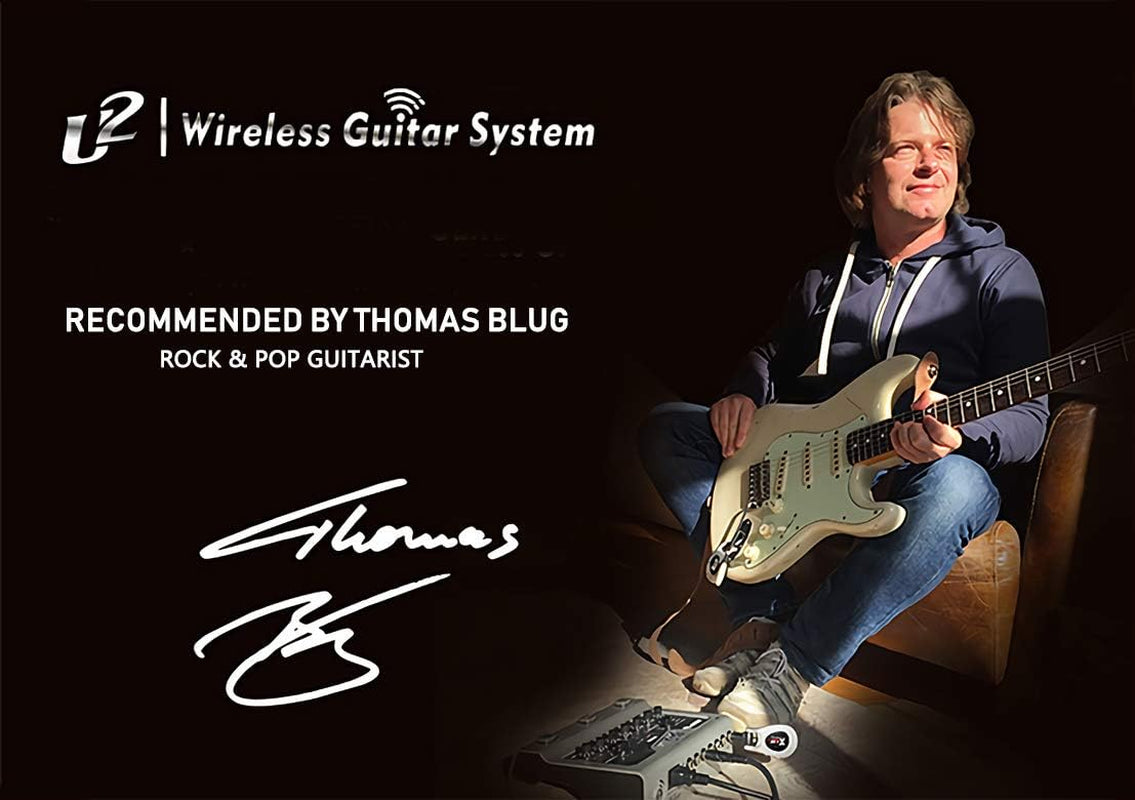 U2 Wireless Guitar System 2.4Ghz Wireless Guitar Transmitter and Receiver for Electric Guitar Bass Violin Keyboard