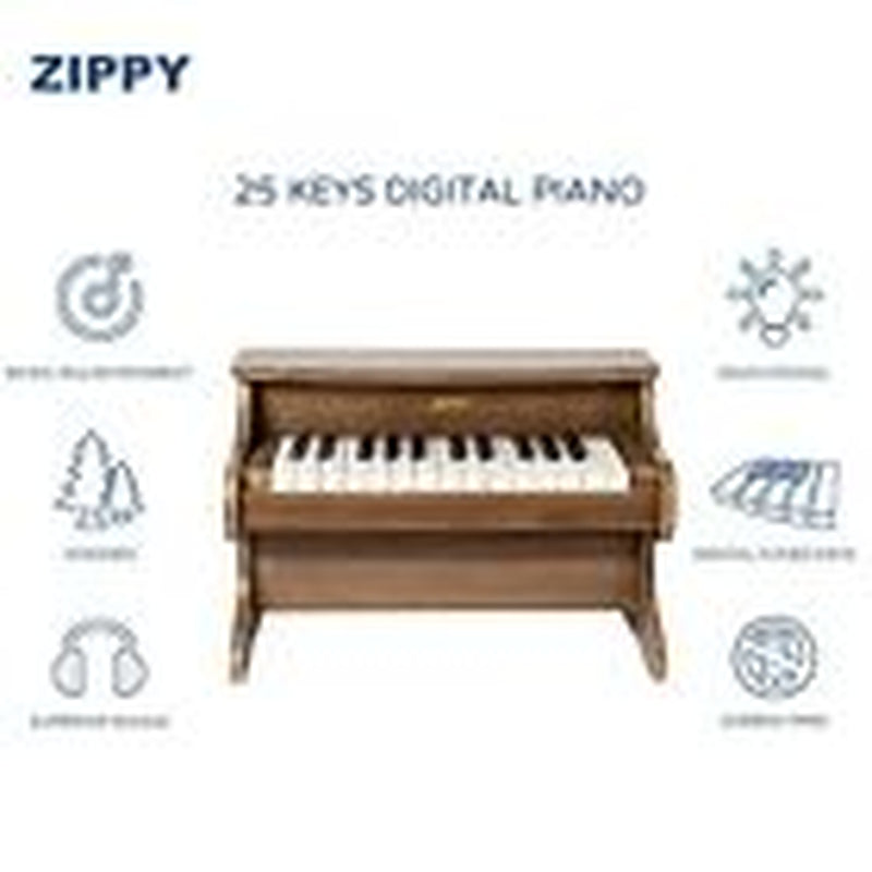 Kids Piano Keyboard, 25 Keys Digital Piano for Kids, Mini Music Walnut
