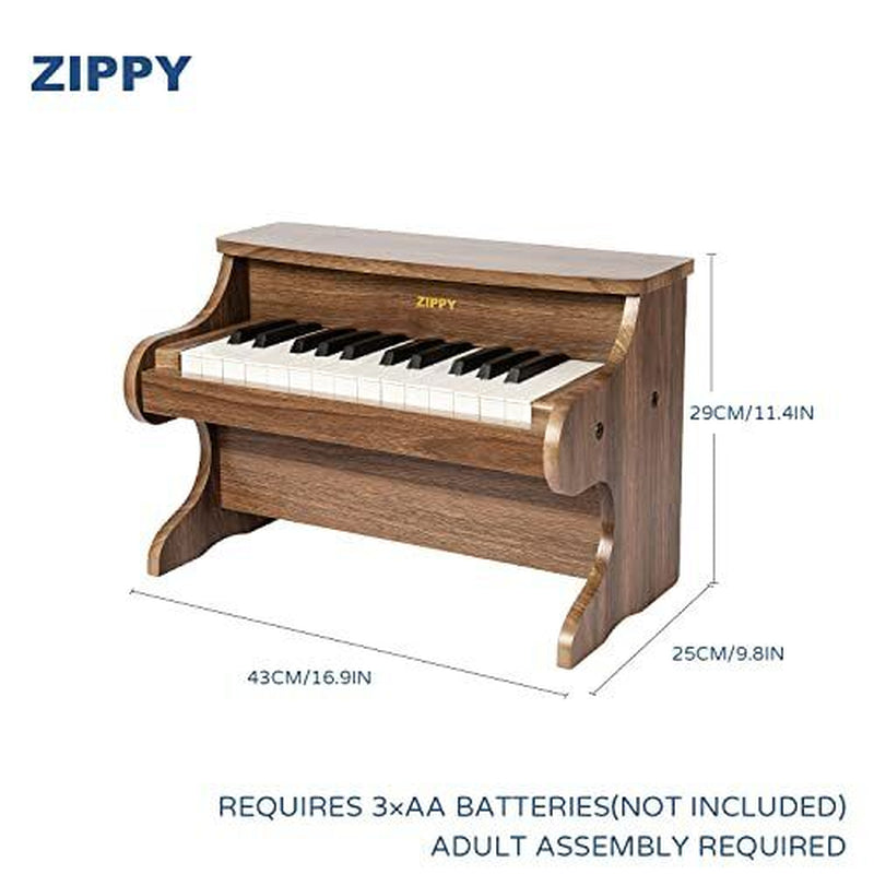 Kids Piano Keyboard, 25 Keys Digital Piano for Kids, Mini Music Walnut