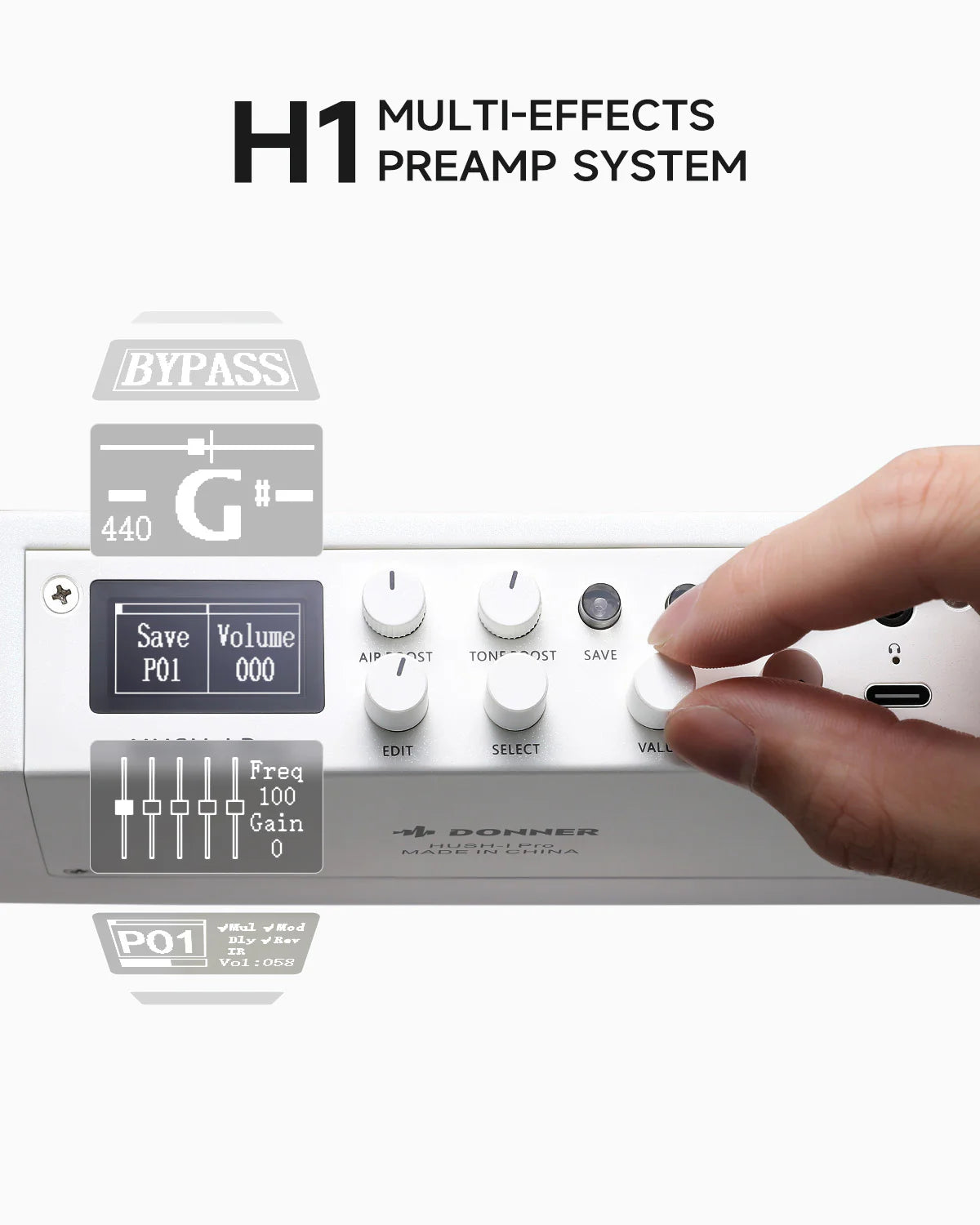 HUSH™ I PRO Acoustic-Electric Travel Guitar Kit with Sound Effects