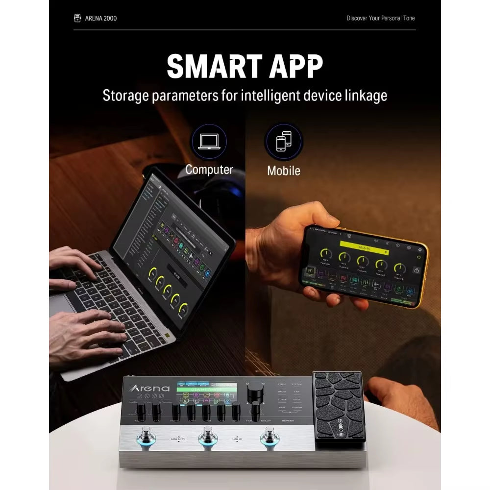 Arena 2000 Multi-Effect Pedal 278 Effects IR AMP Drum Looper MIDI in Effector with Softwear APP for Electric Guitar