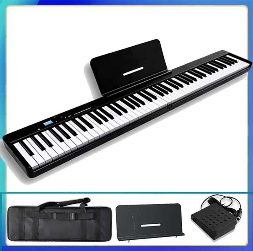 88-Keys Foldable Piano Multifunctional Digital Piano Portable Electronic Piano Keyboard Piano for Student Musical Instrument