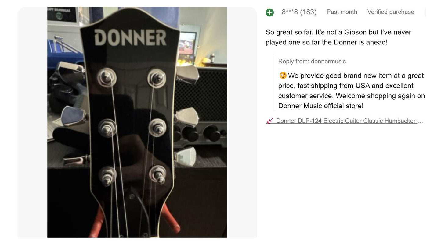 ๐ธ Donner DLP-124 Electric Guitar Classic Humbucker H-H Pickups with Gig Bag