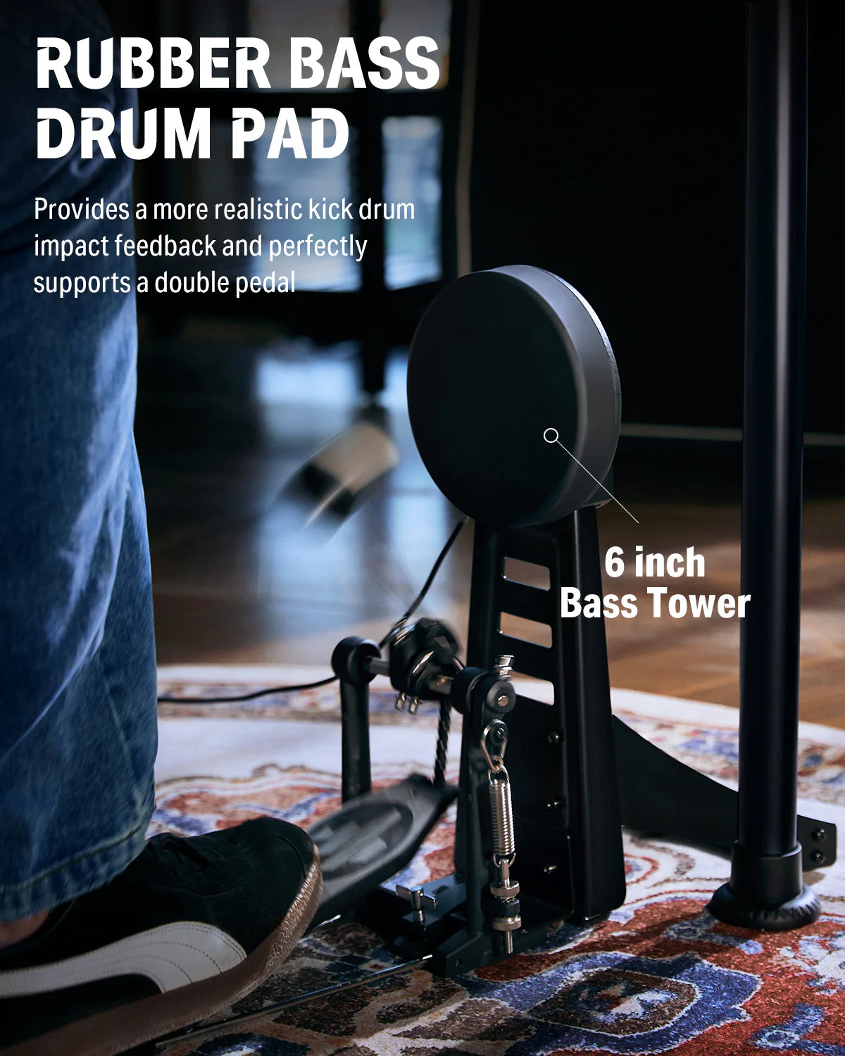 DED-200 MAX Electronic Drum Set 5-Drum 3-Cymbal with Drum Throne/Headphone