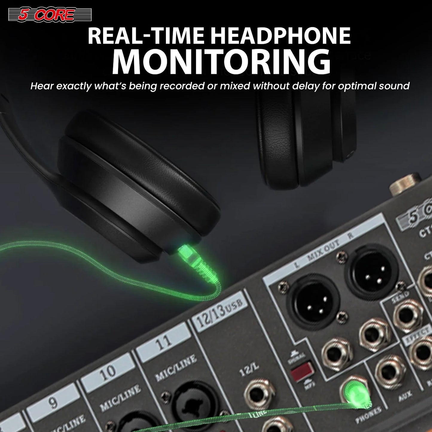 Audio Mixer 12 Channel DJ Equipment with Bluetooth USB Sound Board Console
