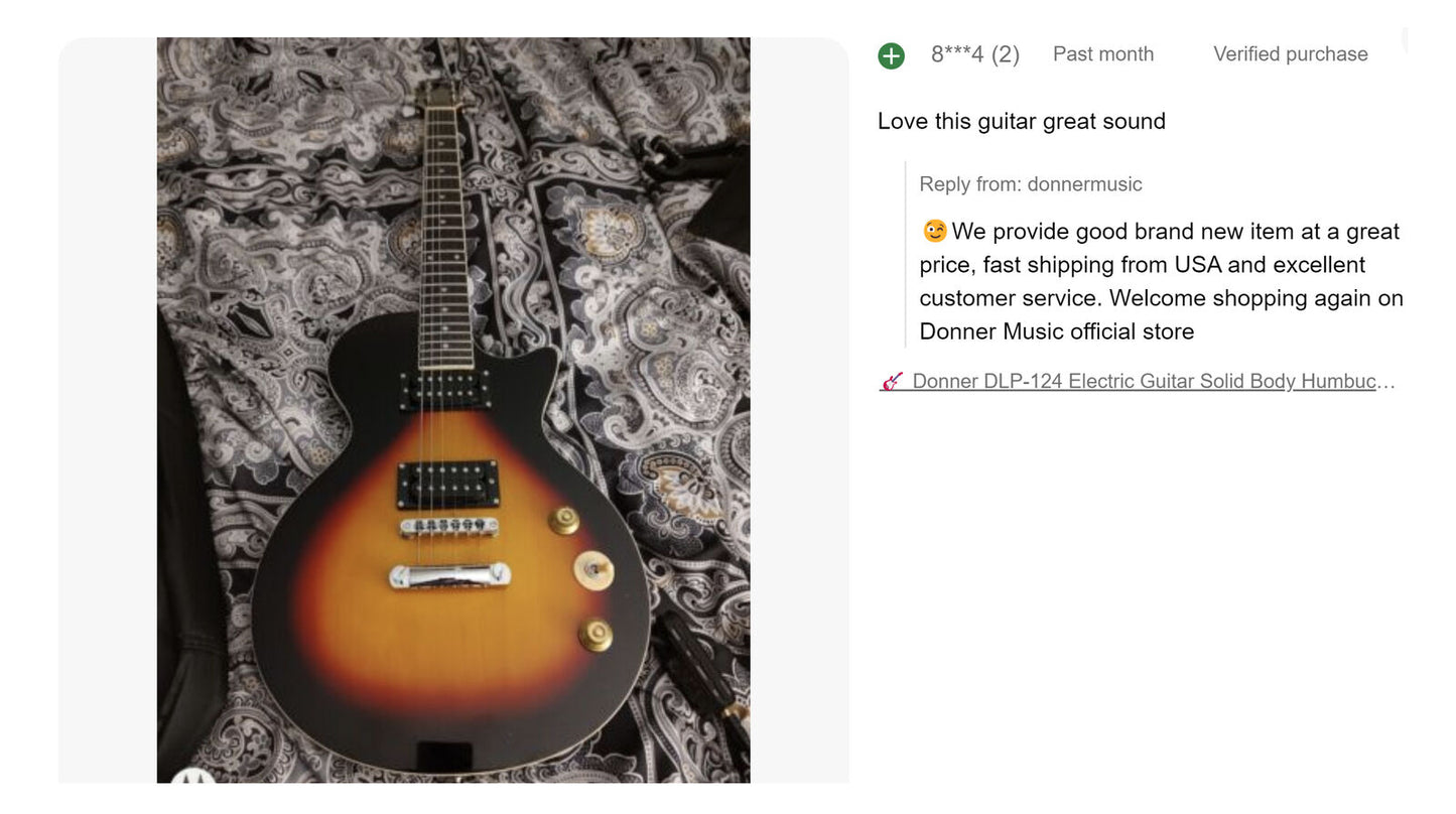๐ธ Donner DLP-124 Electric Guitar Classic Humbucker H-H Pickups with Gig Bag