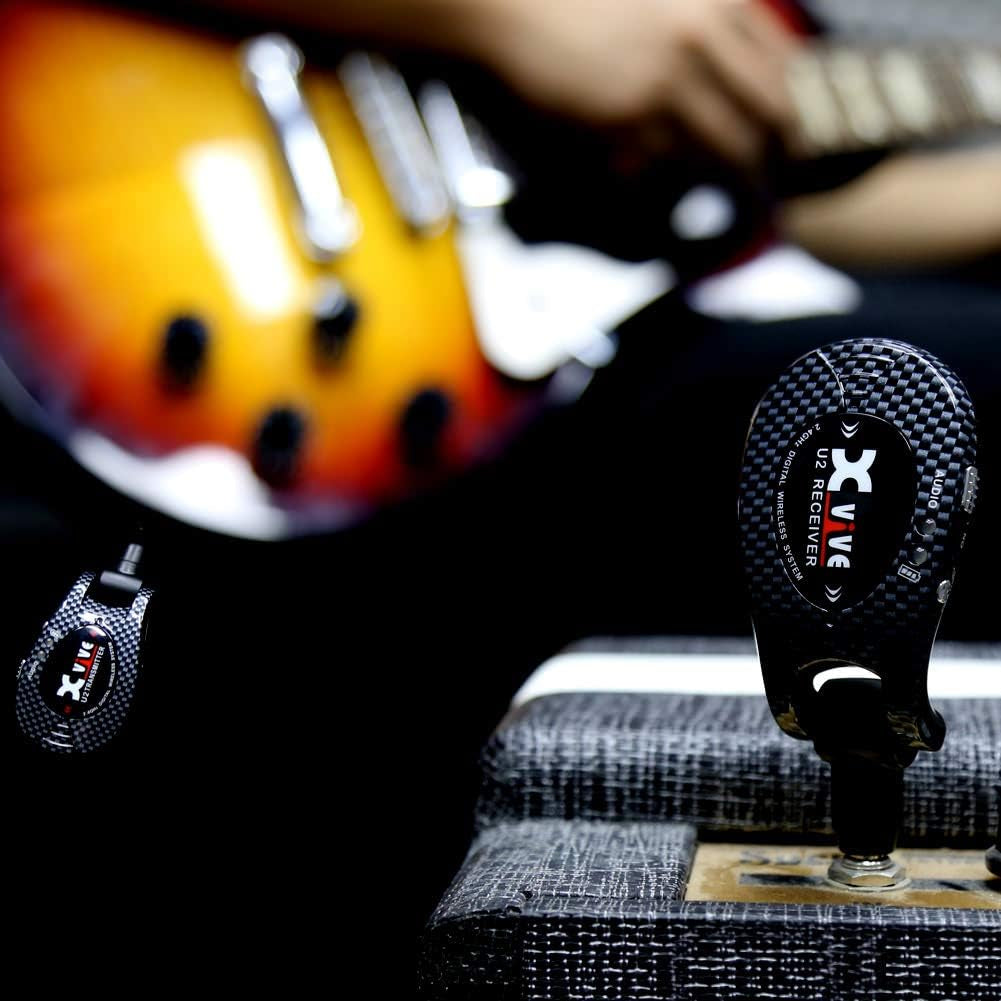 U2 Wireless Guitar System 2.4Ghz Wireless Guitar Transmitter and Receiver for Electric Guitar Bass Violin Keyboard