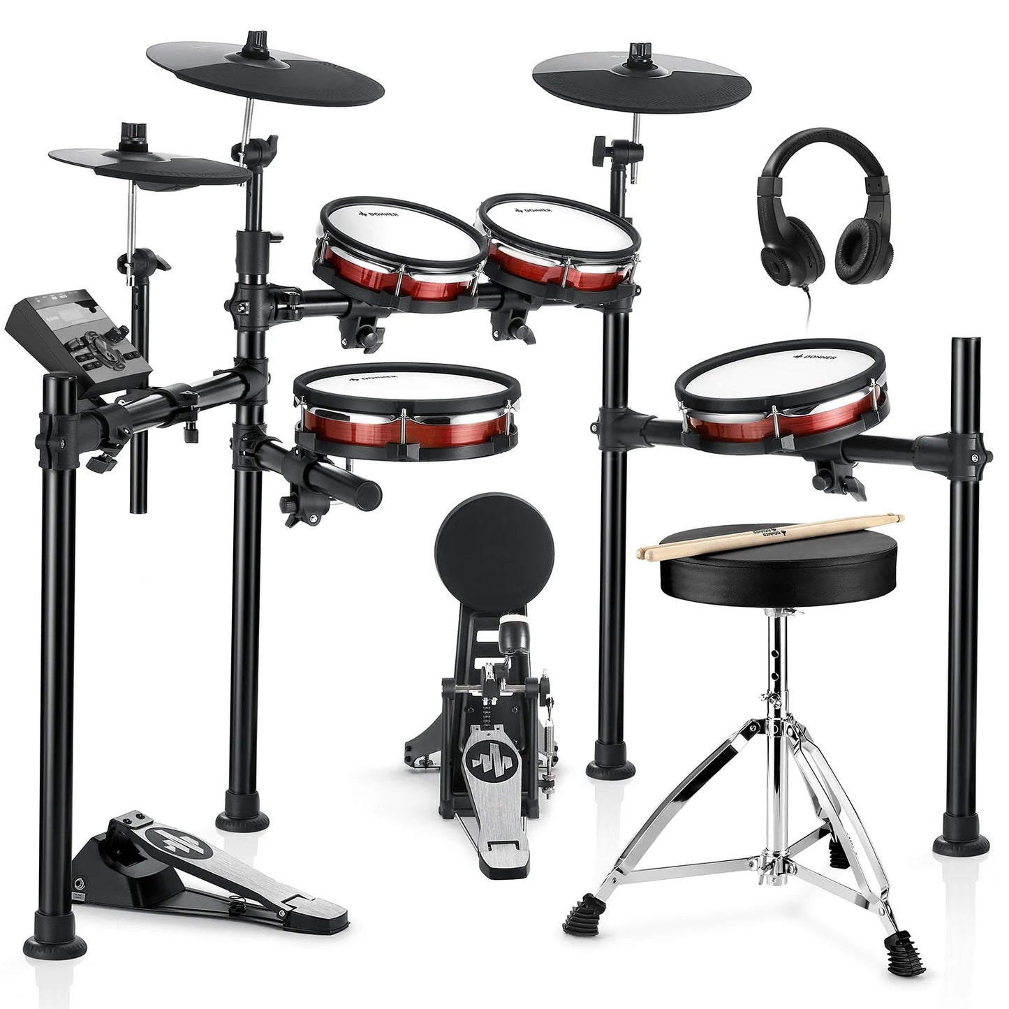 DED-200 MAX Electronic Drum Set 5-Drum 3-Cymbal with Drum Throne/Headphone