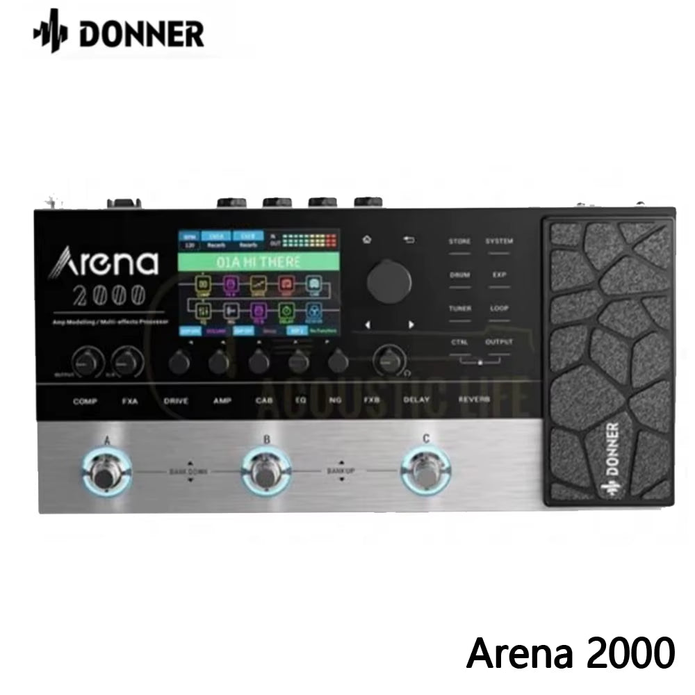 Arena 2000 Multi-Effect Pedal 278 Effects IR AMP Drum Looper MIDI in Effector with Softwear APP for Electric Guitar