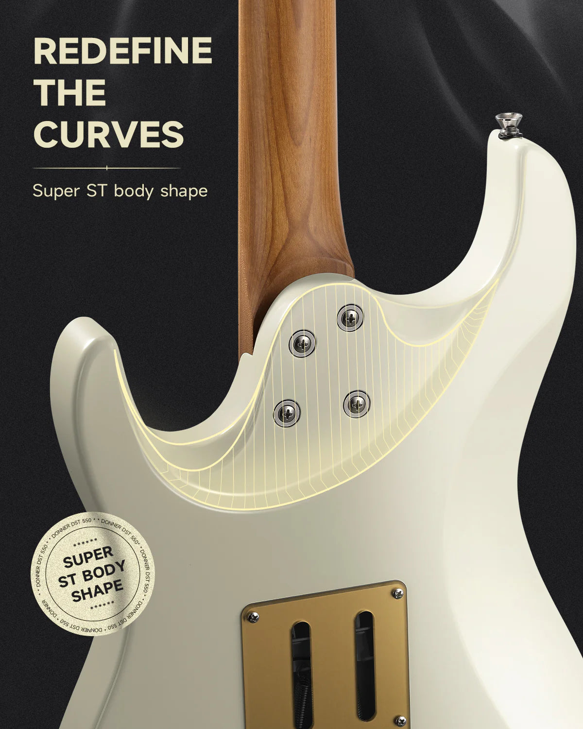 DST-550 39-Inch ST Electric Guitar HSS Pickup Solid Double-Cut Poplar Body