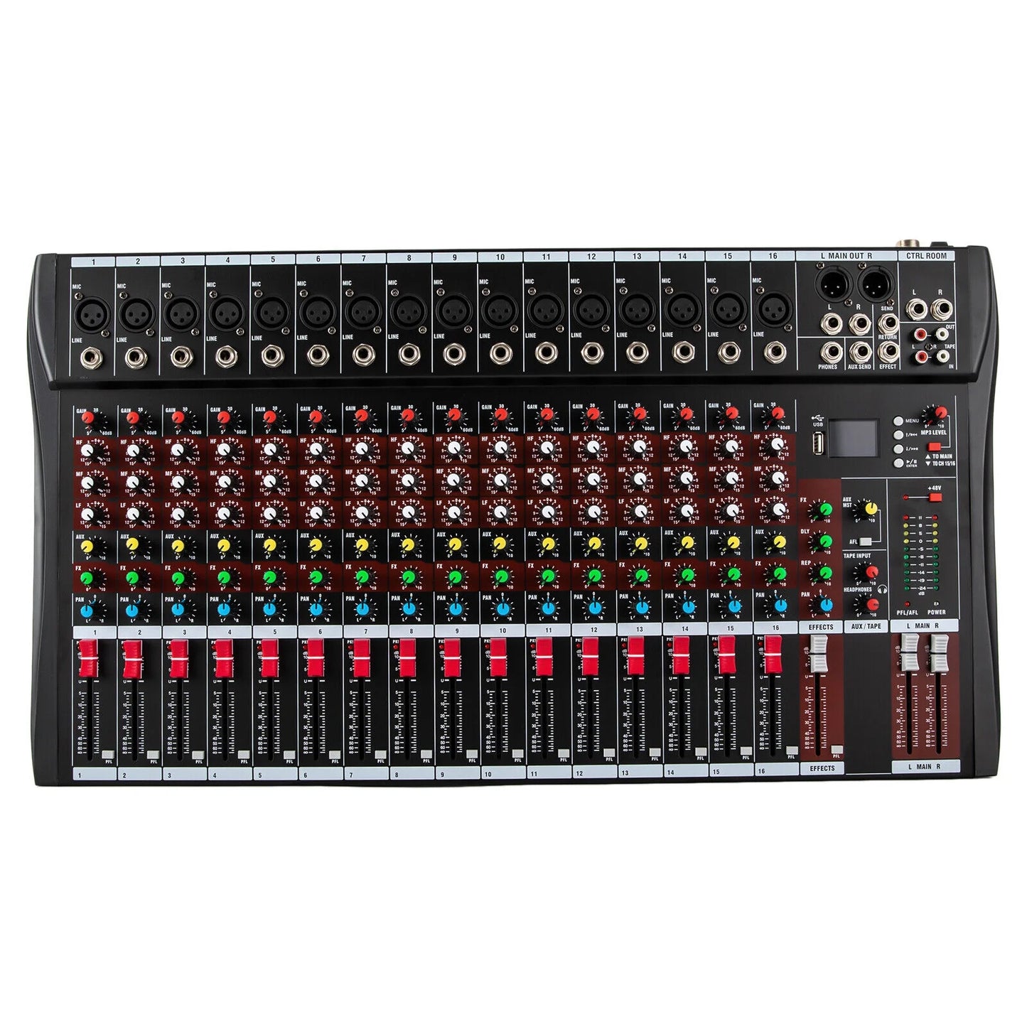 Professional 16 Channel Sound Mixing Console Board USB DJ Wireless Bluetooth Audio Mixer