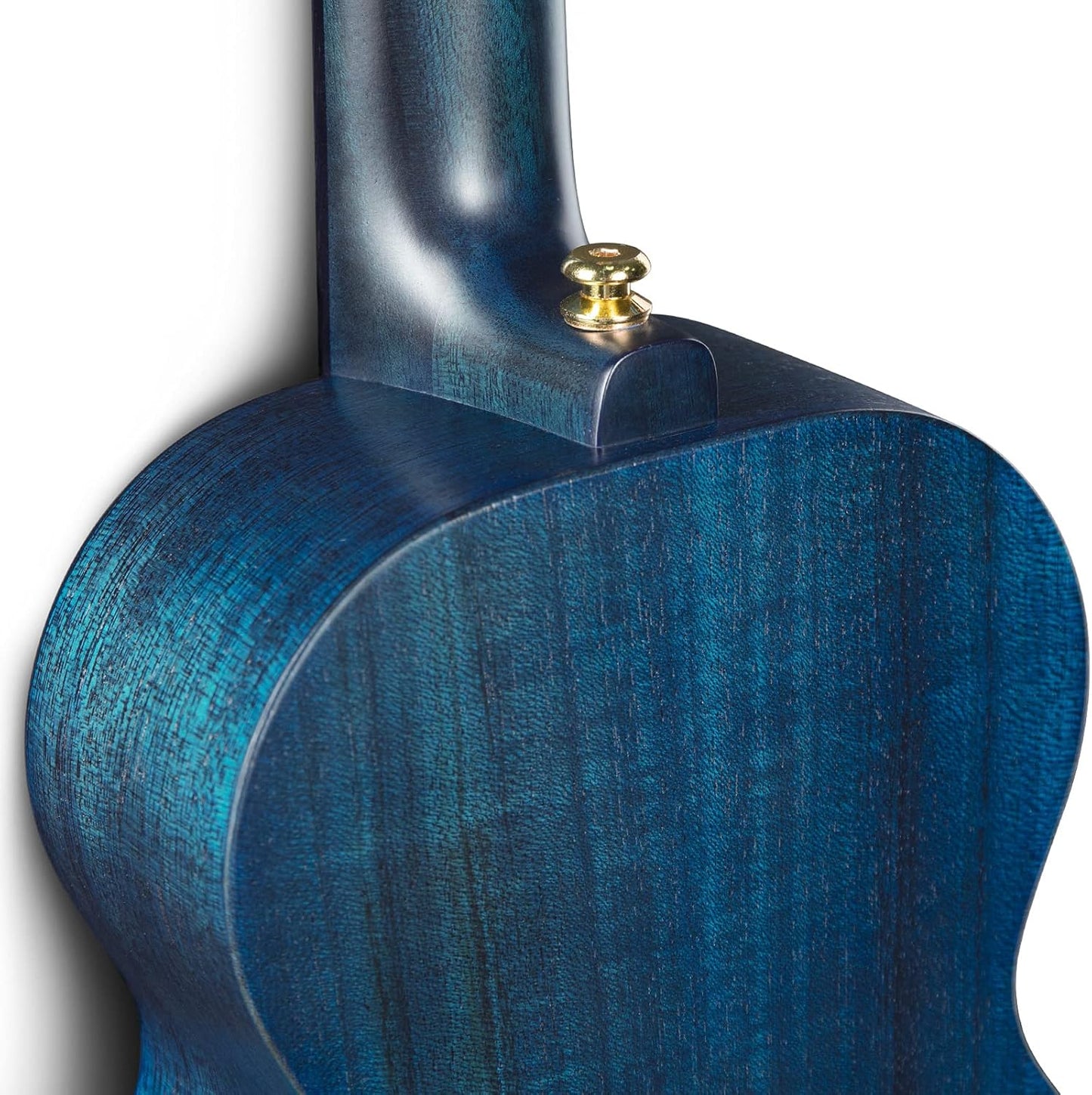 Concert Ukulele 23" Blue All Solid Mahogany Ukeleles for Adults Beginners Kids with Cherry Blossom Pattern Bundle Case Tuner Strap Strings Capo Sand Shaker Picks Polish Cloth (EUC-MS BU)