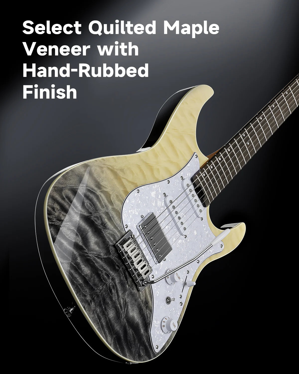DST-550 39-Inch ST Electric Guitar HSS Pickup Solid Double-Cut Poplar Body