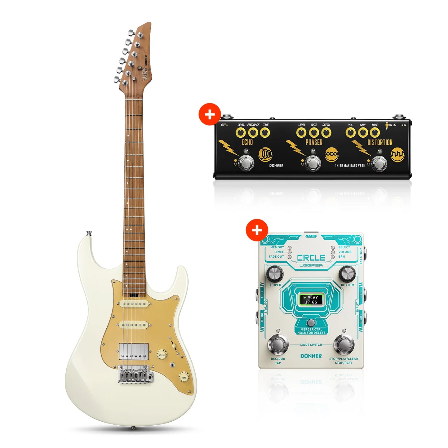 DST-550 39-Inch ST Electric Guitar HSS Pickup Solid Double-Cut Poplar Body