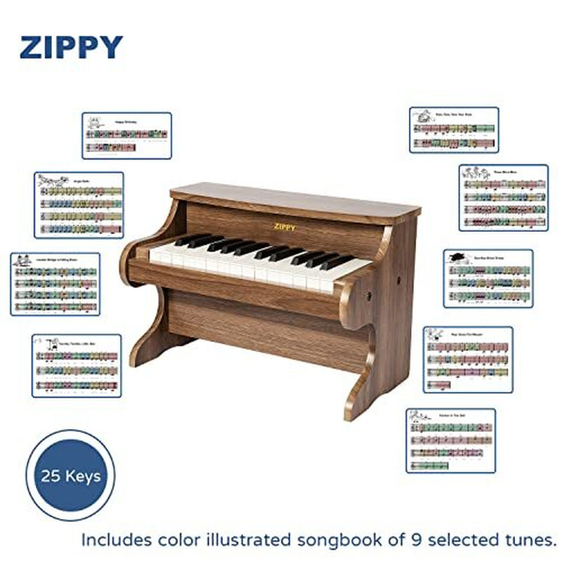 Kids Piano Keyboard, 25 Keys Digital Piano for Kids, Mini Music Walnut
