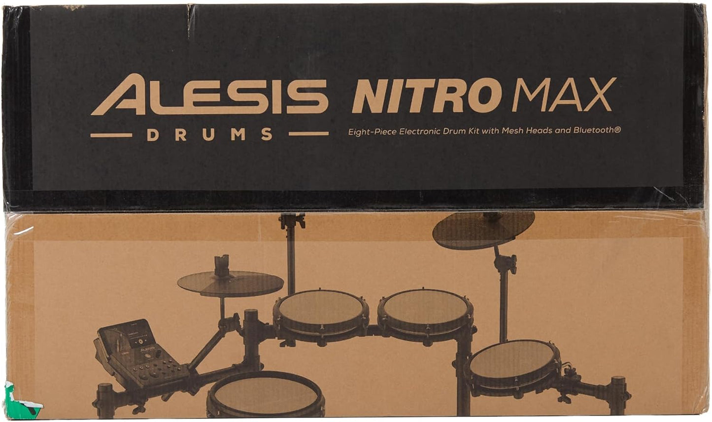 Alesis Nitro Max Electric Drum Kit – Mesh Pads, USB MIDI, 440+ Sounds, Bluetooth