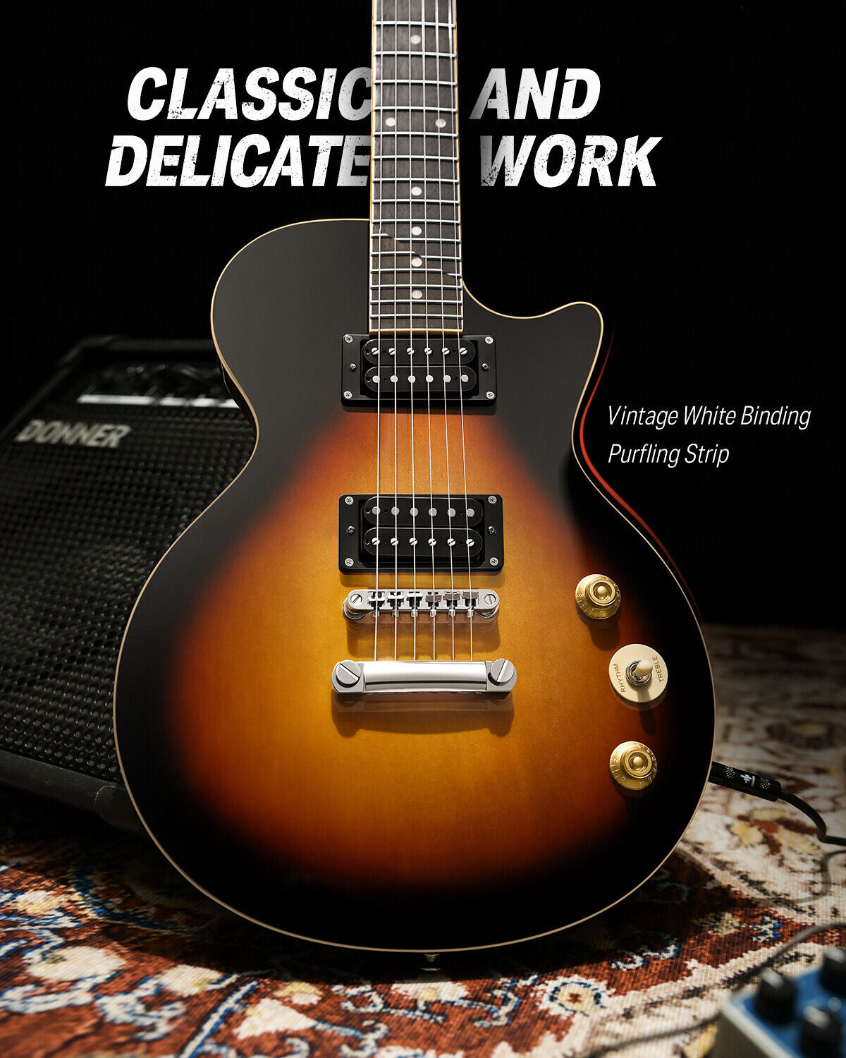 ๐ธ Donner DLP-124 Electric Guitar Classic Humbucker H-H Pickups with Gig Bag