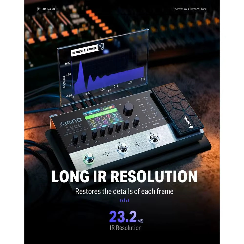 Arena 2000 Multi-Effect Pedal 278 Effects IR AMP Drum Looper MIDI in Effector with Softwear APP for Electric Guitar