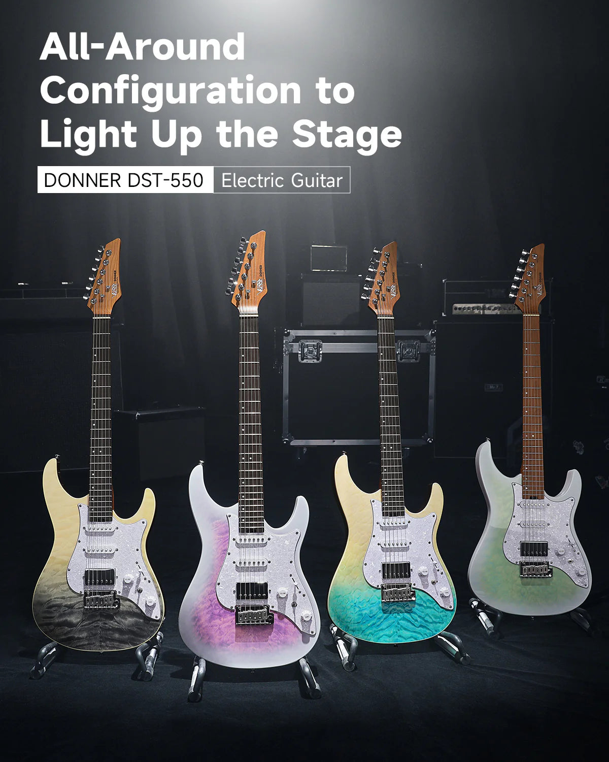 DST-550 39-Inch ST Electric Guitar HSS Pickup Solid Double-Cut Poplar Body