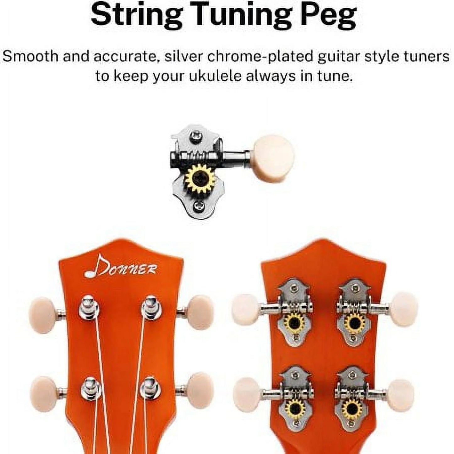 DUS-10M 21" Soprano Ukulele Kit with Online Lesson, Bundle, Strap, String, Tuner, Pick, Polishing Cloth for Beginner, Rainbow Series, Mahogany
