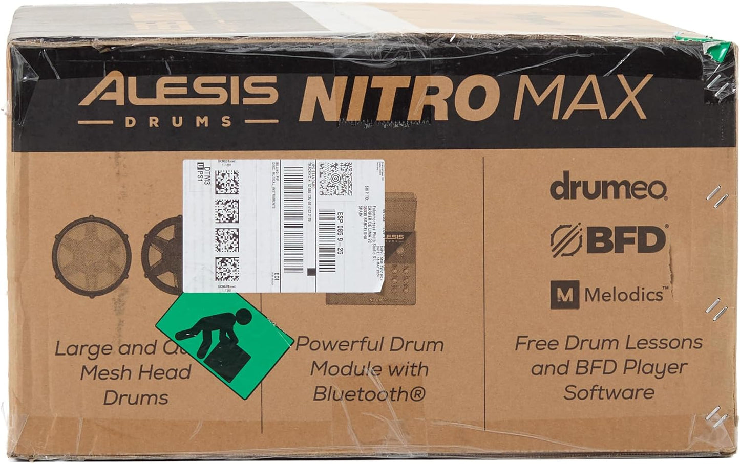 Alesis Nitro Max Electric Drum Kit – Mesh Pads, USB MIDI, 440+ Sounds, Bluetooth