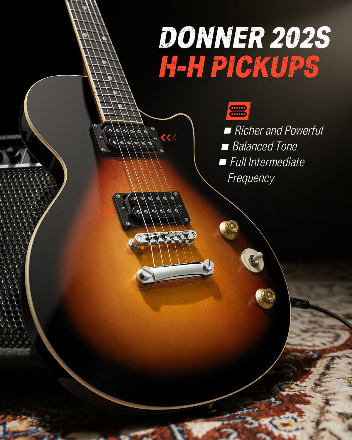 ๐ธ Donner DLP-124 Electric Guitar Classic Humbucker H-H Pickups with Gig Bag