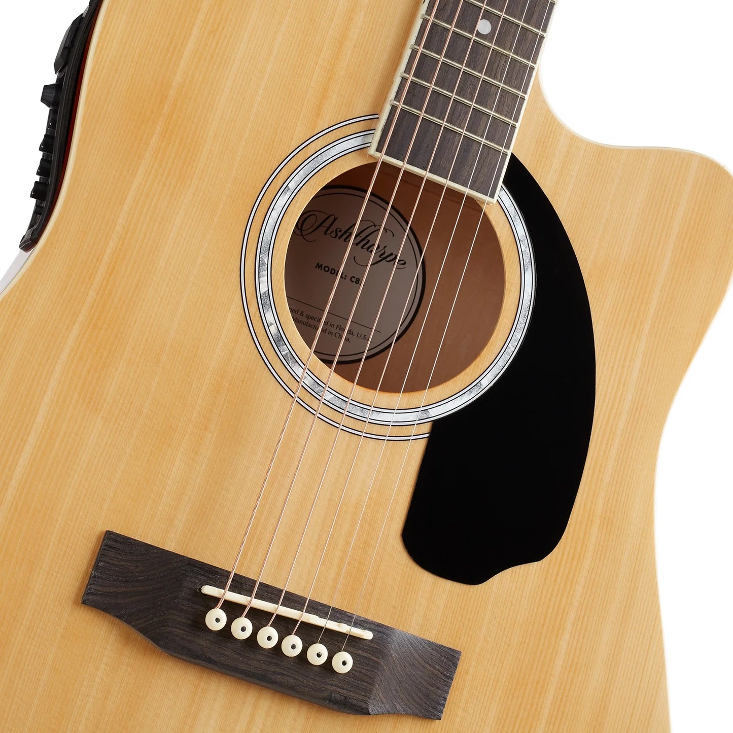 Full-Size Cutaway Thinline Acoustic Electric Guitar Package, Natural