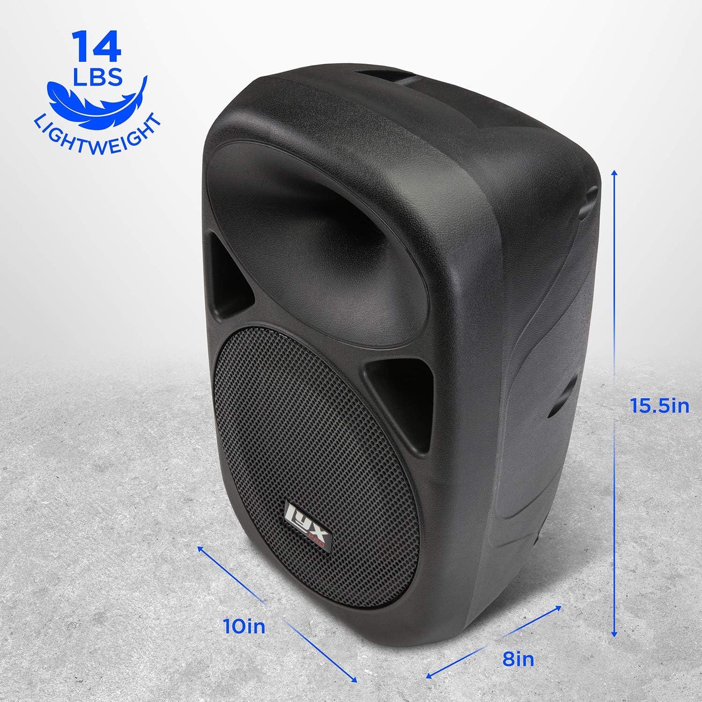 8" Inch Passive DJ PA Speaker System Xlr,1/4,Speakon, Connections Daisy Chain Compatible, 8 Ohm, Lightweight, Stand Mountable,