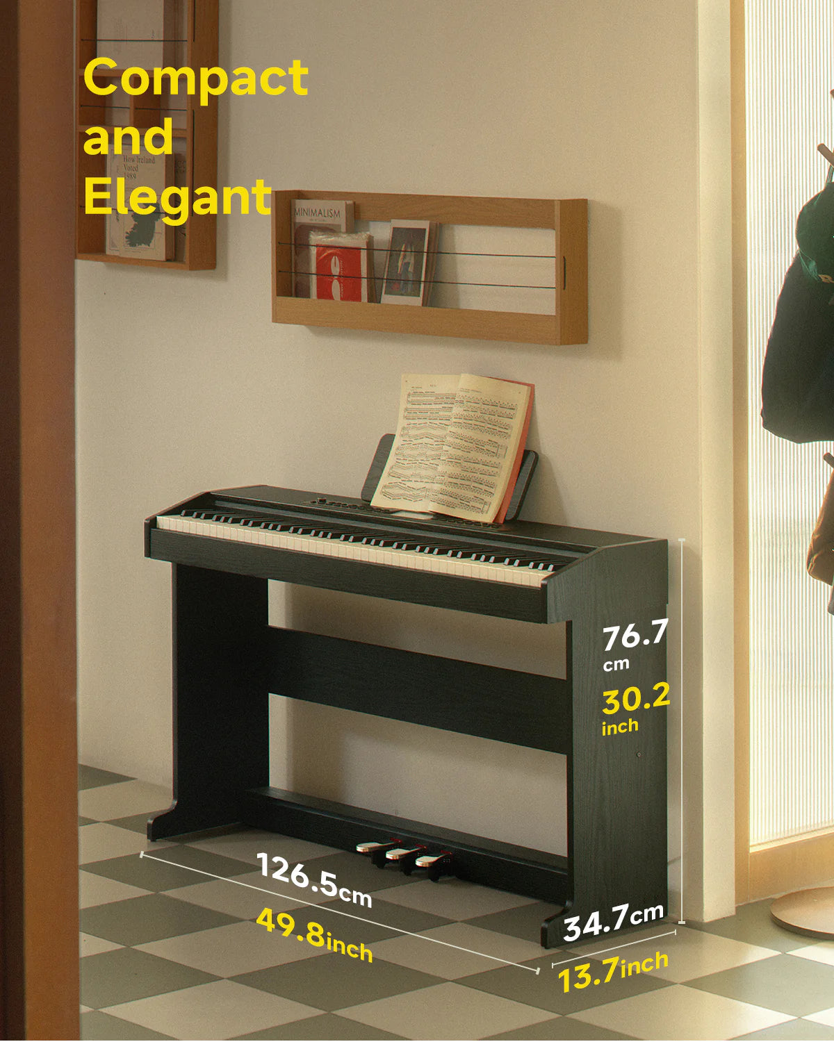 DDP-95 88 Key Weighted Upright Digital Piano for Beginners with 4.3" LCD