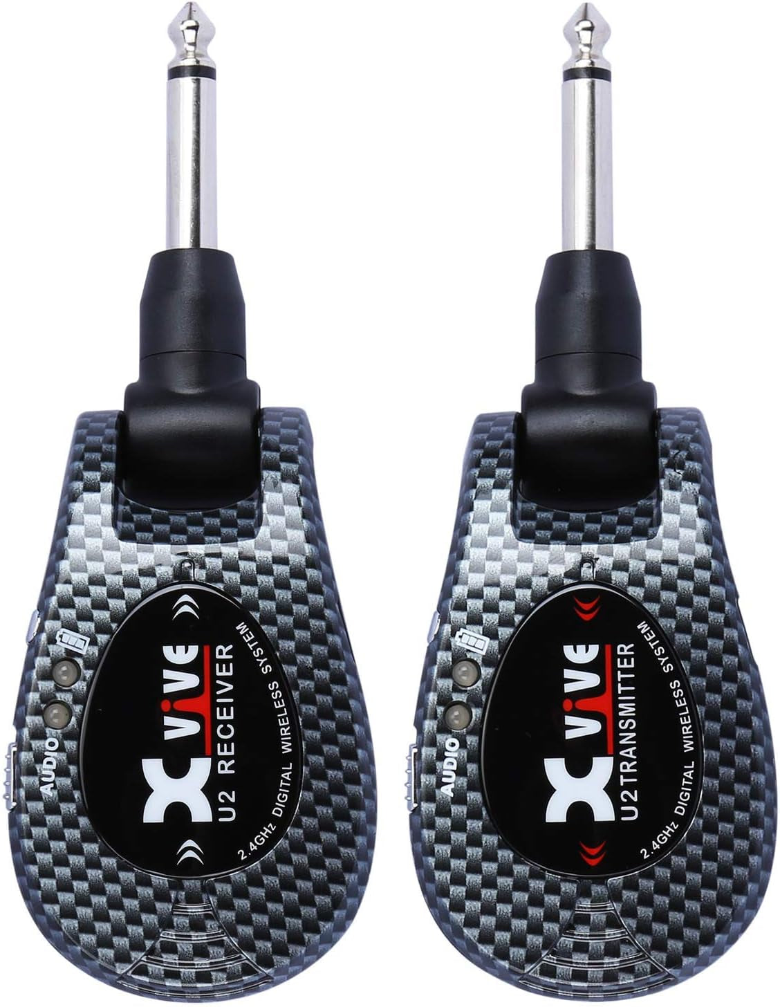 U2 Wireless Guitar System 2.4Ghz Wireless Guitar Transmitter and Receiver for Electric Guitar Bass Violin Keyboard