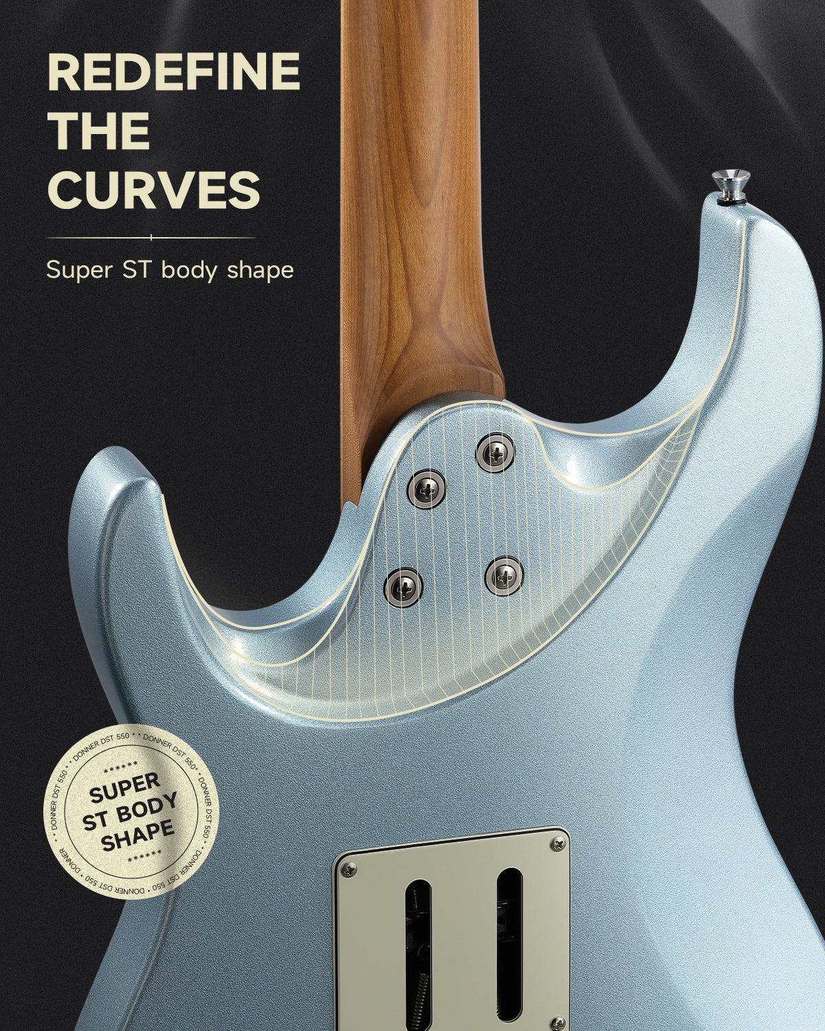 DST-550 39-Inch ST Electric Guitar HSS Pickup Solid Double-Cut Poplar Body