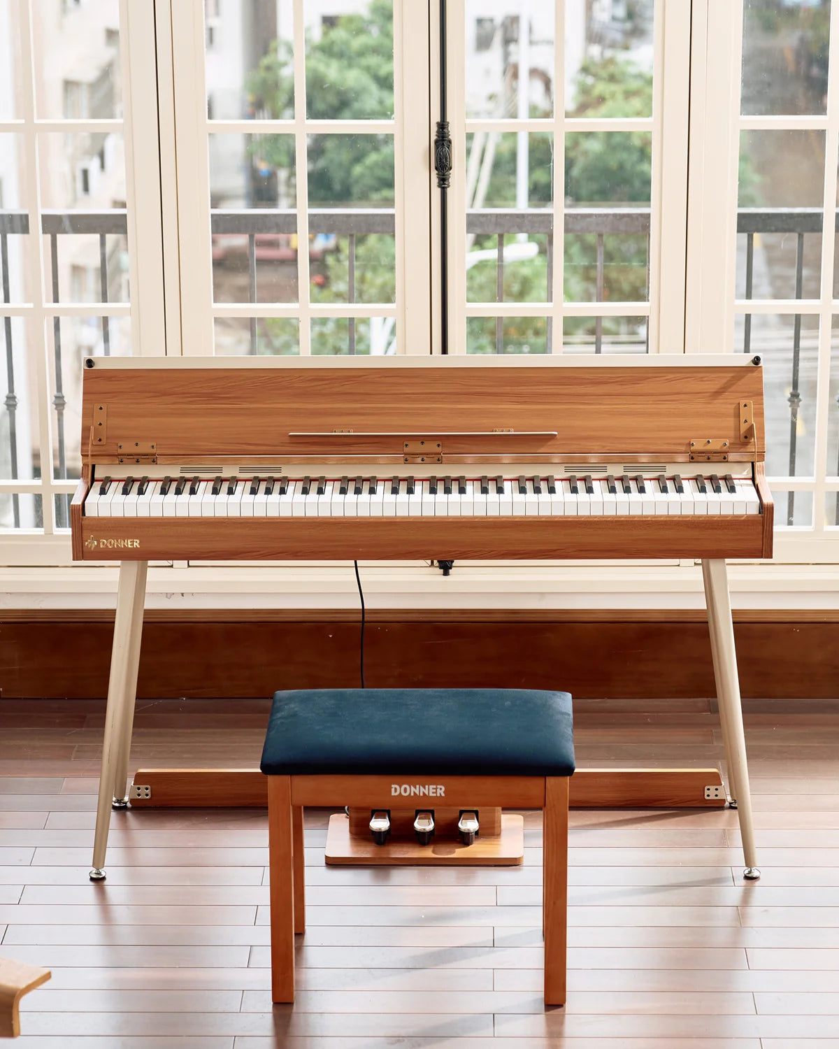 DDP-80 plus 88 Key Weighted Wooden Upright Digital Piano with Semi-Open Cover
