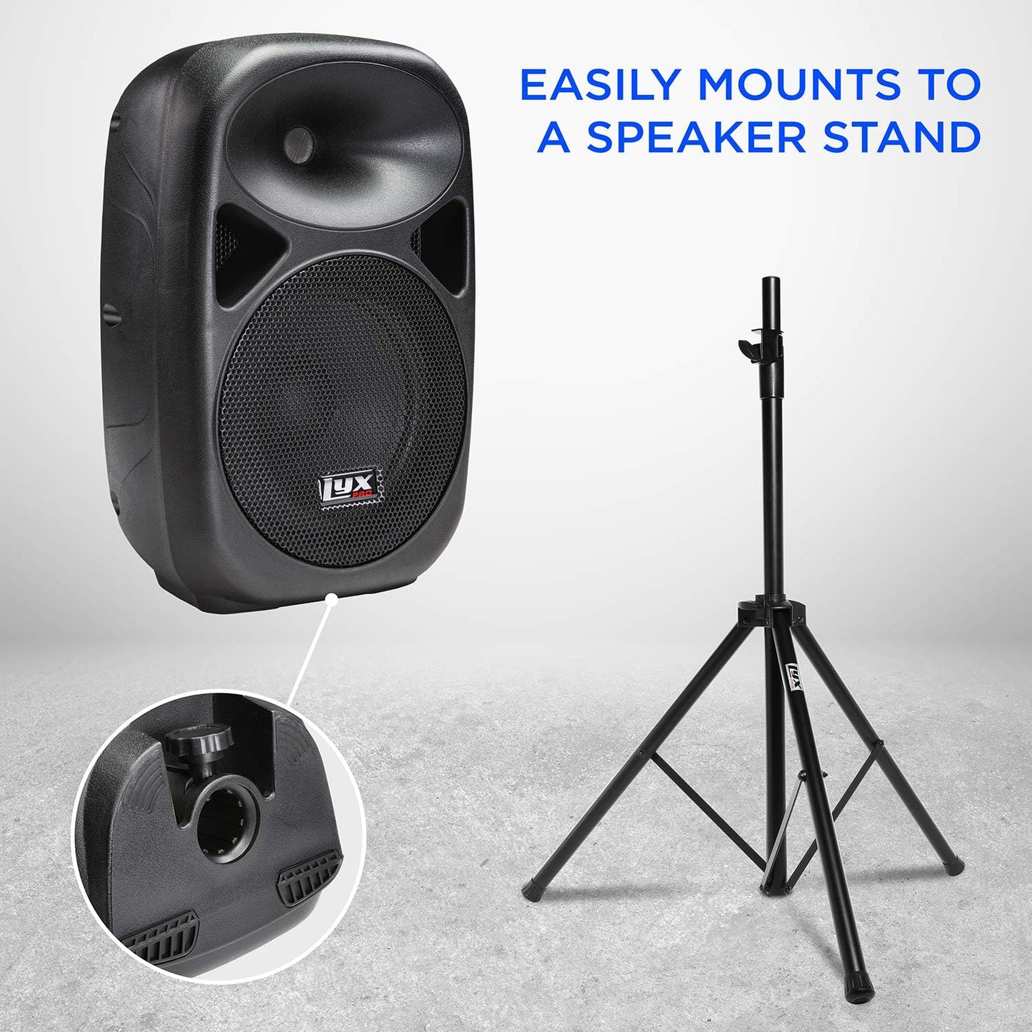 8" Inch Passive DJ PA Speaker System Xlr,1/4,Speakon, Connections Daisy Chain Compatible, 8 Ohm, Lightweight, Stand Mountable,