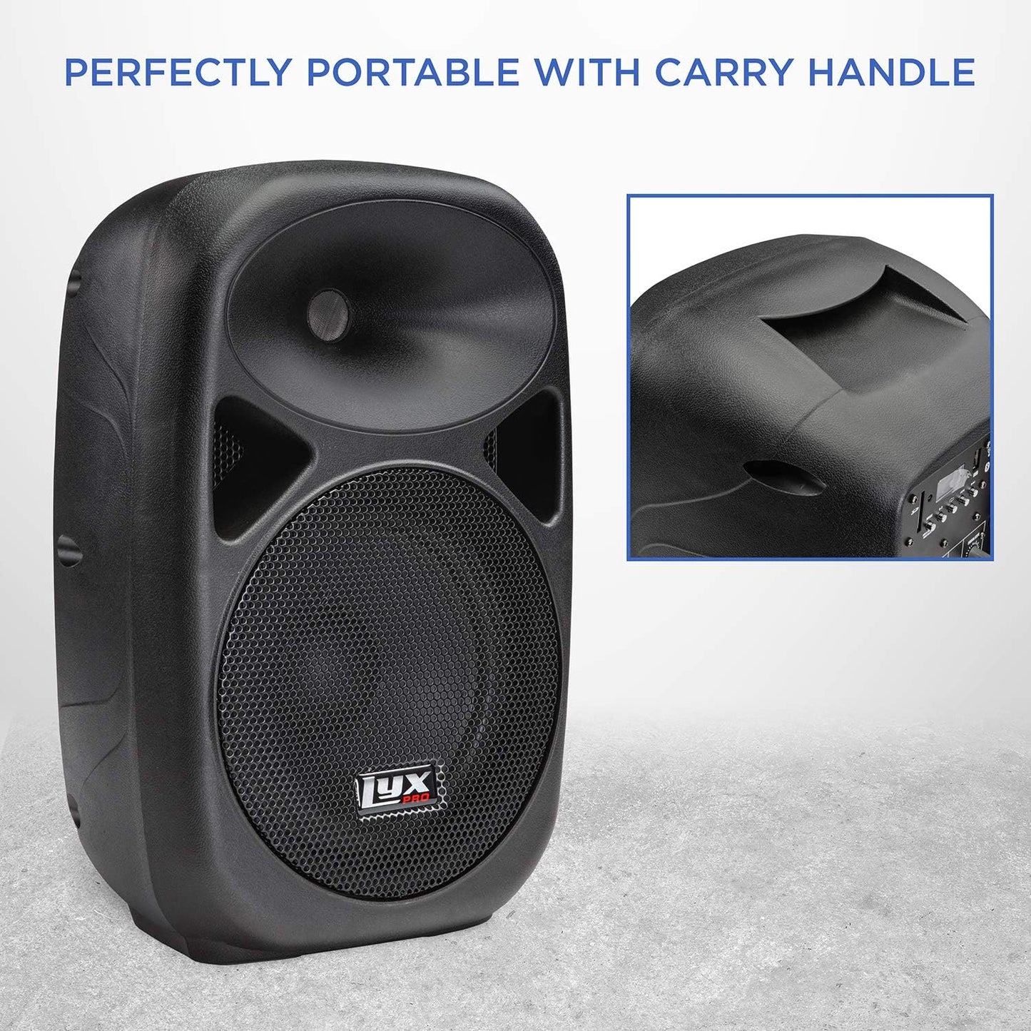 8" Inch Passive DJ PA Speaker System Xlr,1/4,Speakon, Connections Daisy Chain Compatible, 8 Ohm, Lightweight, Stand Mountable,