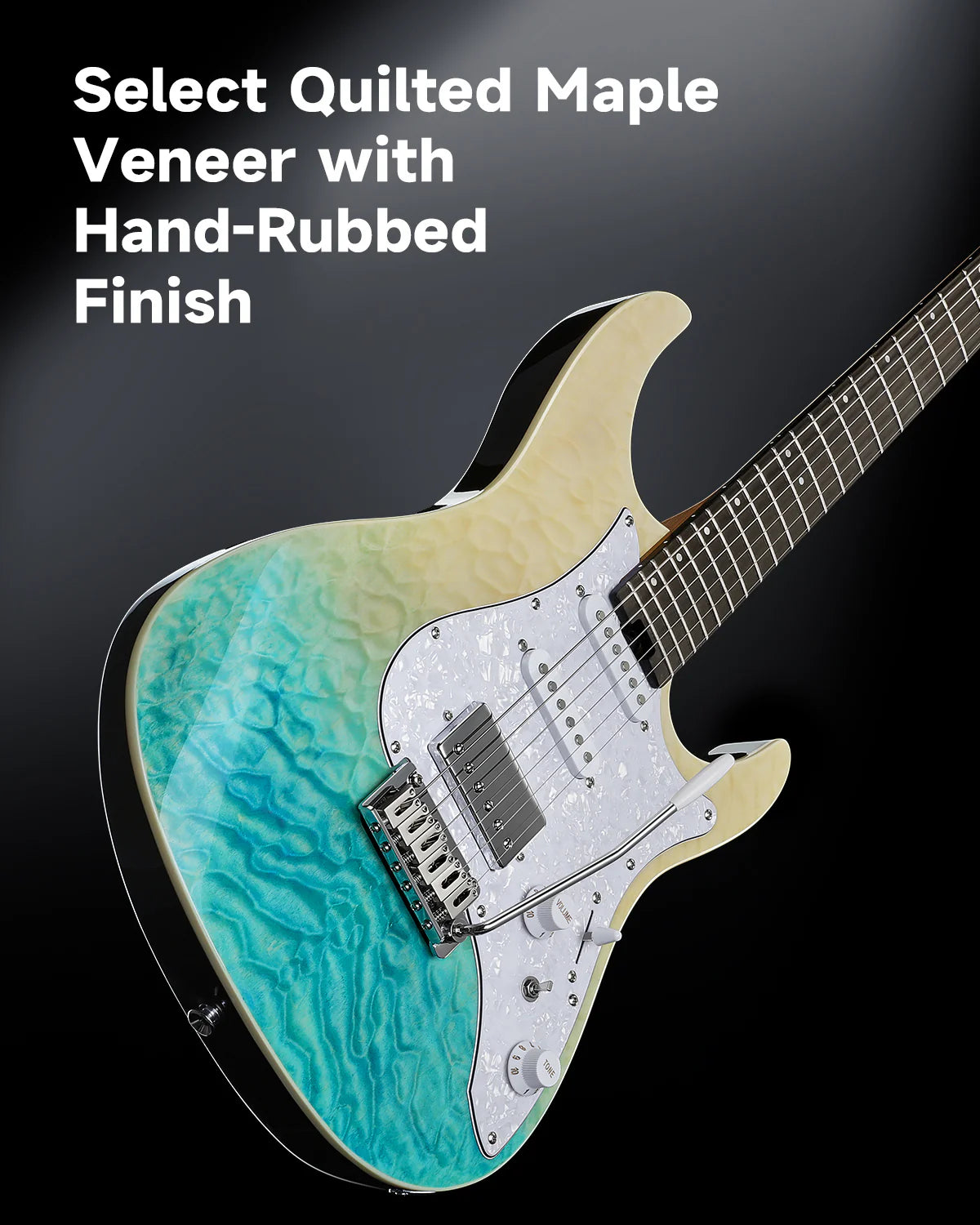 DST-550 39-Inch ST Electric Guitar HSS Pickup Solid Double-Cut Poplar Body