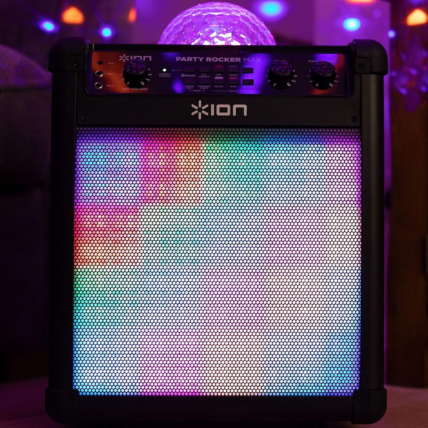 Audio Party Rocker Max - 100W Portable Wireless Bluetooth Speaker and Karaoke Centre with Rechargeable Battery, Party Light Display and Microphone