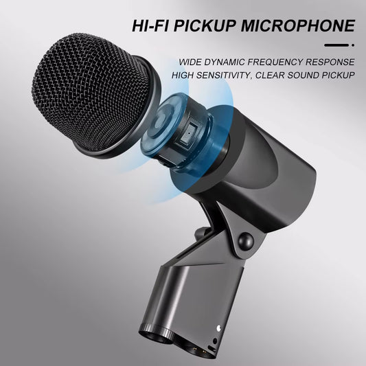 Drum Microphone Kit  GD1.7 Musical Instruments Mic for Band DJ Stage Instrumental Performance Recording Live with Case