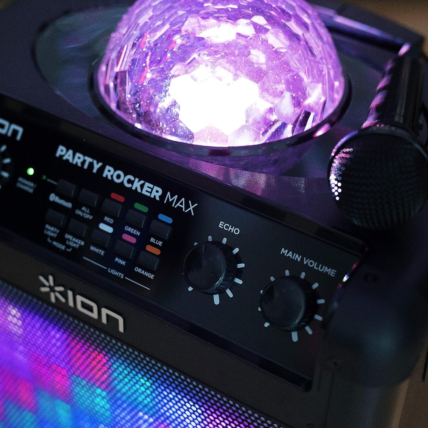 Audio Party Rocker Max - 100W Portable Wireless Bluetooth Speaker and Karaoke Centre with Rechargeable Battery, Party Light Display and Microphone