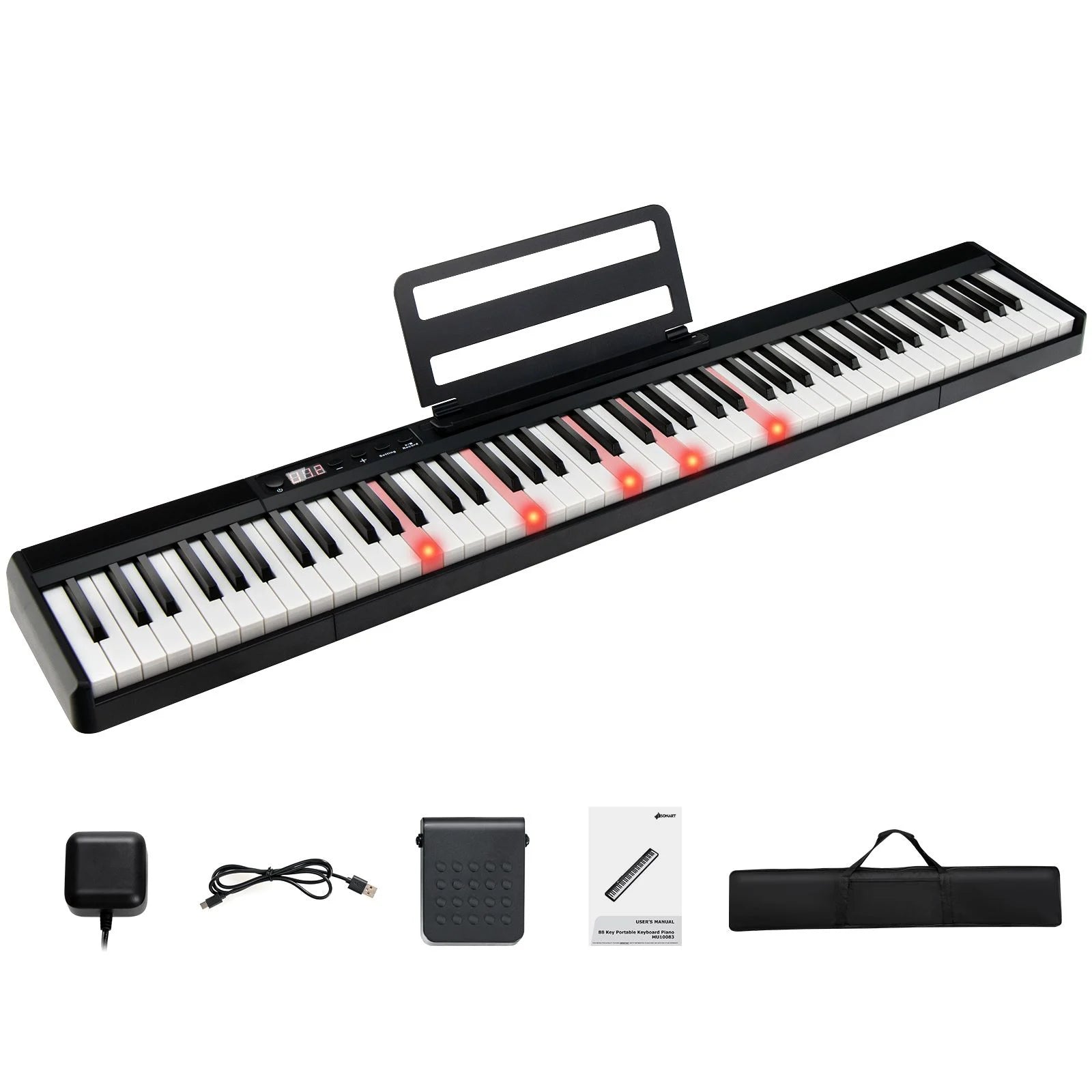 88-Key Electronic Keyboard with Storage Bag for Kids and Adults