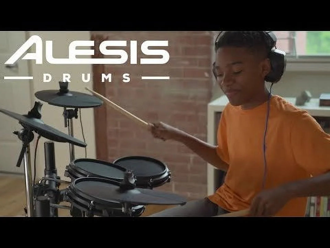 Electronic Drum Kit with Mesh Heads, White, Pack