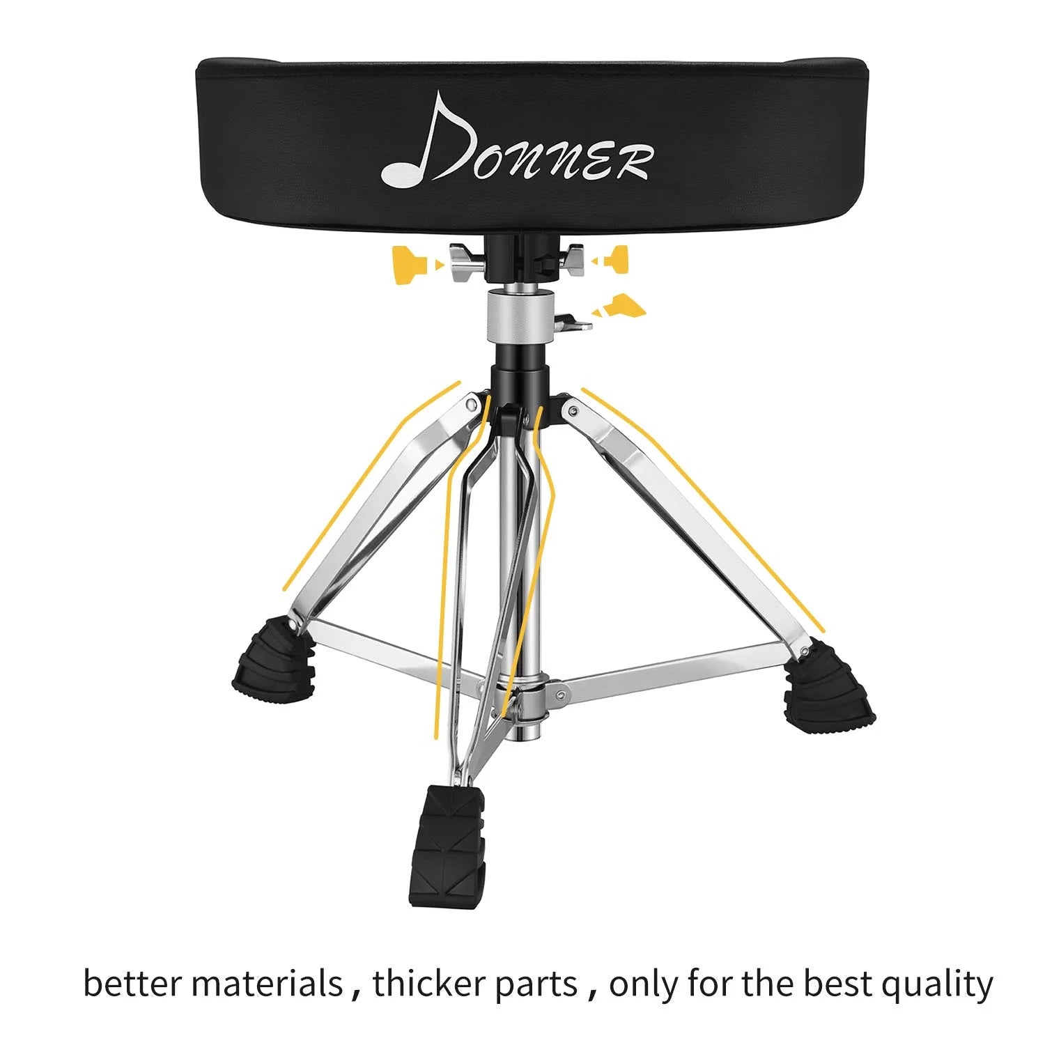 Adjustable Drum Throne Padded Stool Motorcycle Style Drum Chair for Music Show
