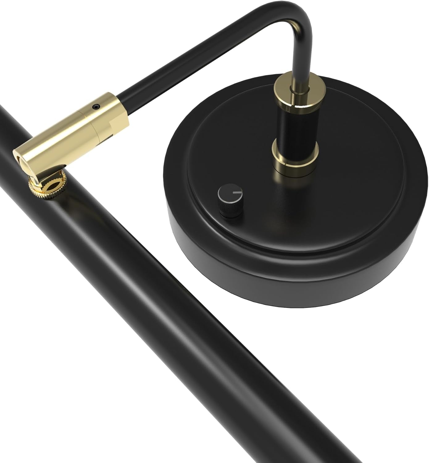 Adjustable LED Grand Piano Desk Lamp in Black with Brass Accents - PLED101D
