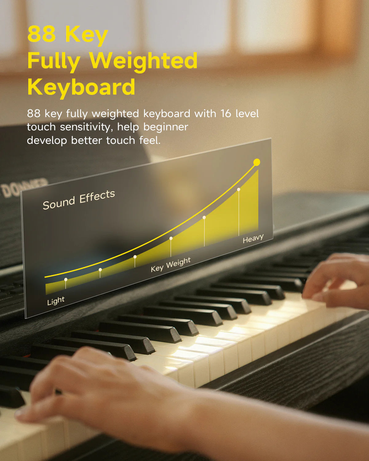 DDP-95 88 Key Weighted Upright Digital Piano for Beginners with 4.3" LCD