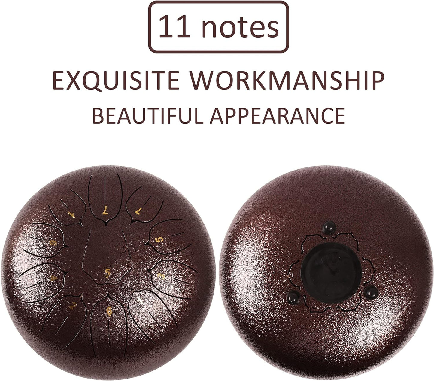 Steel Tongue Drum 12 Inch 11 Notes Tongue Drums for Adults- Ethereal Metal Instrument for Meditation & Yoga with Music Book, Mallets & Carry Bag(Purple)