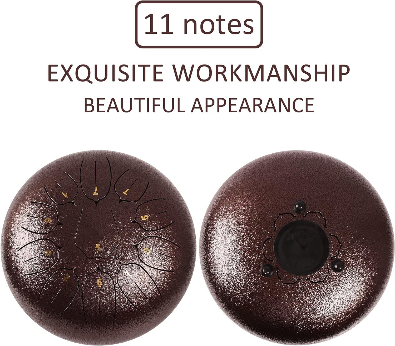 Steel Tongue Drum 12 Inch 11 Notes Tongue Drums for Adults- Ethereal Metal Instrument for Meditation & Yoga with Music Book, Mallets & Carry Bag(Purple)