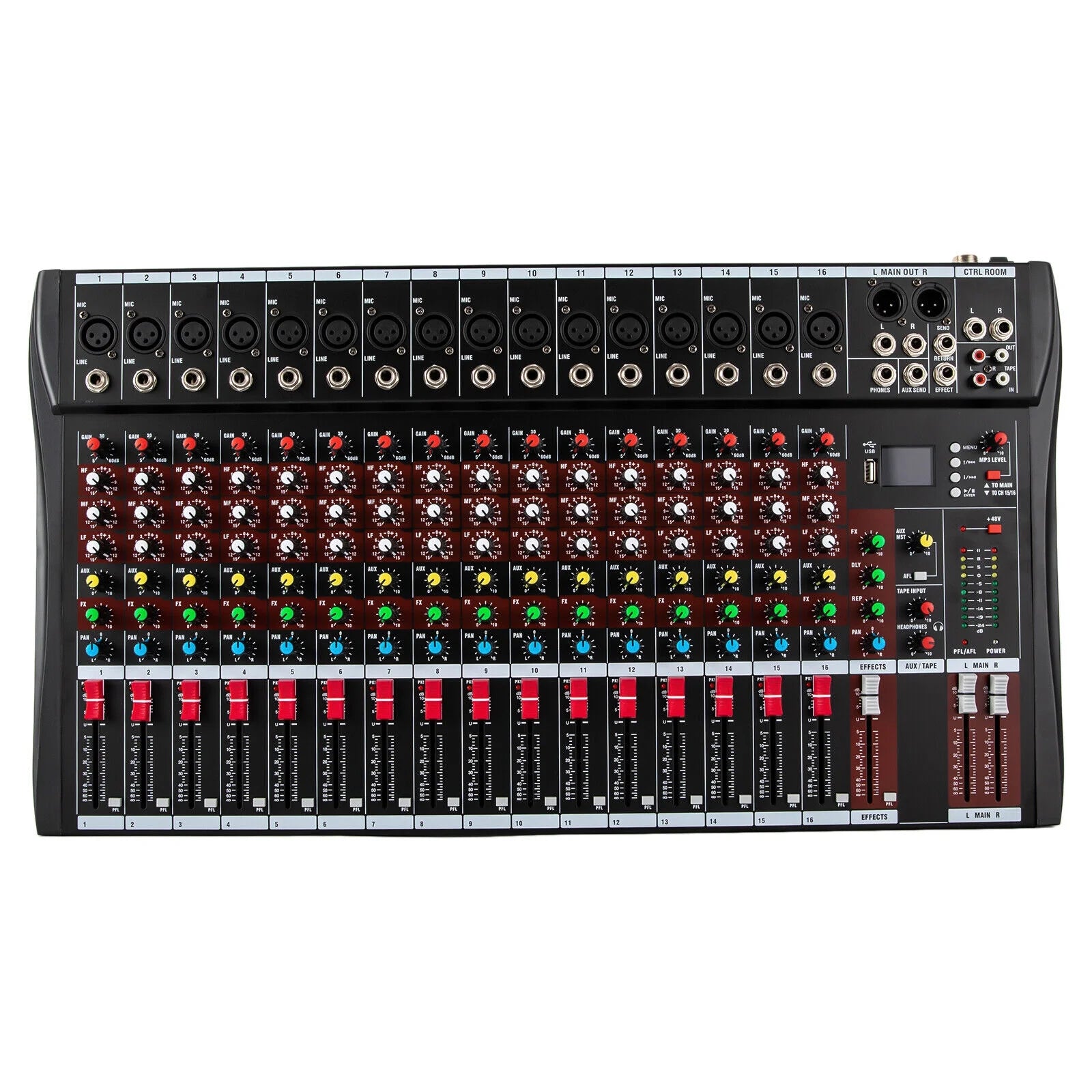 Professional 16 Channel Sound Mixing Console Board USB DJ Wireless Bluetooth Audio Mixer