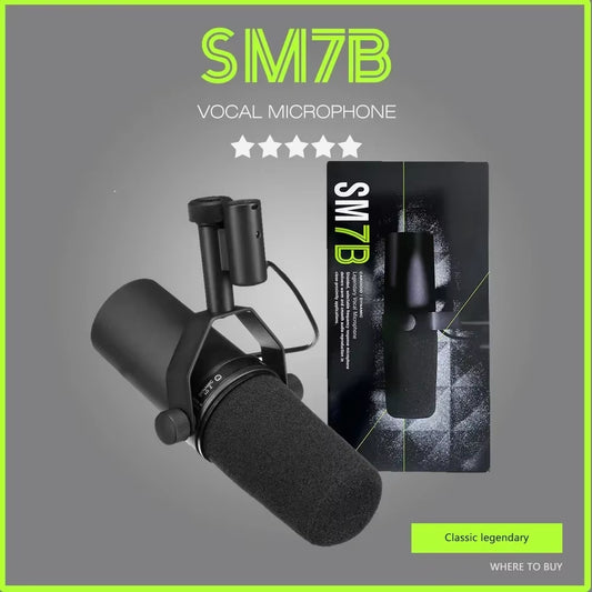 SM7B Cardioid Dynamic Microphone Sm7B 7B Studio Selectable Frequency Response Microphone for Live Stage Recording Podcasting