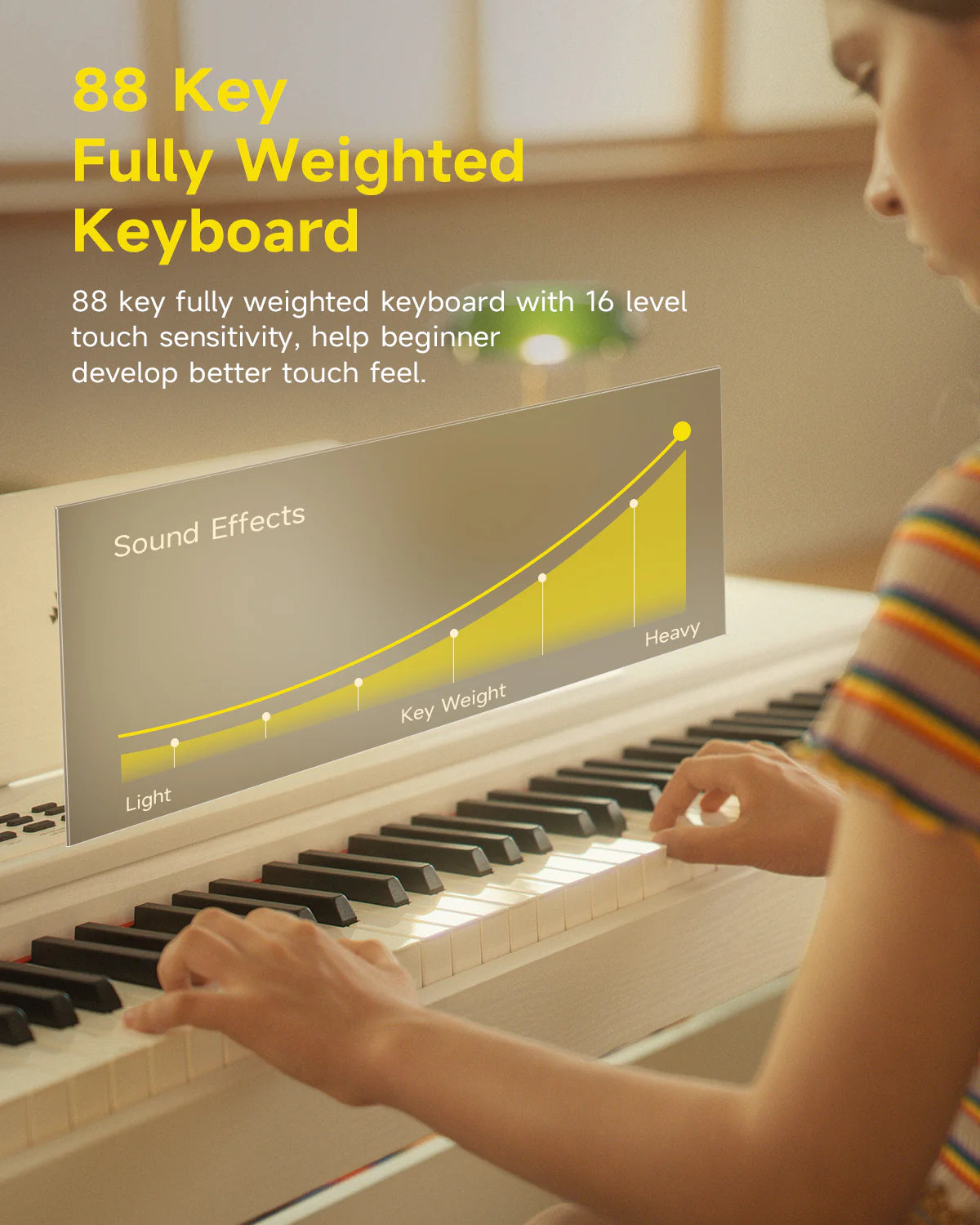DDP-95 88 Key Weighted Upright Digital Piano for Beginners with 4.3" LCD
