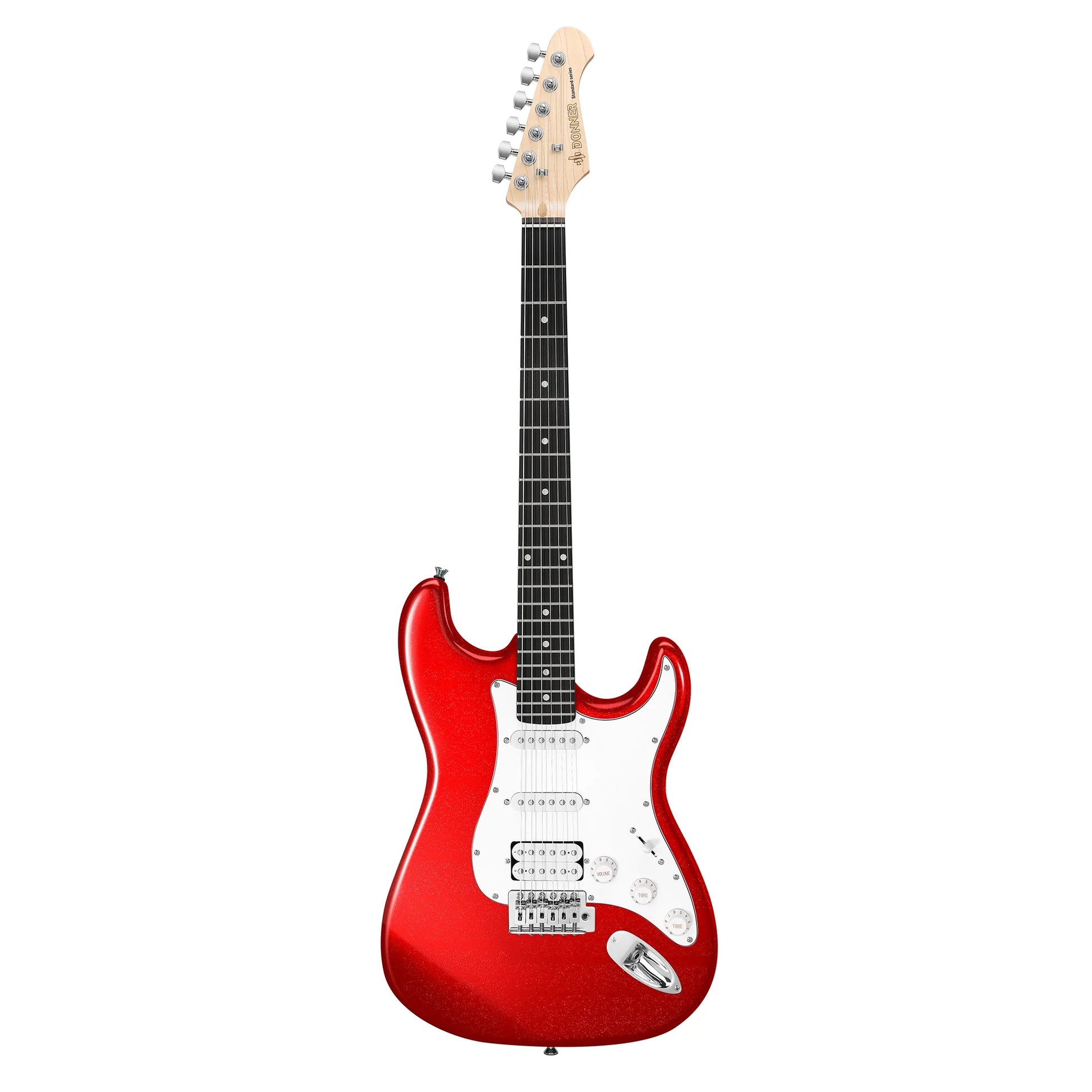 39" Electric Guitar Beginner Kit Solid Body Full Size Red HSS Pick up for Starter, with Amplifier, Bag, Digital Tuner, Capo, Strap, String,Cable, Picks DST-102R